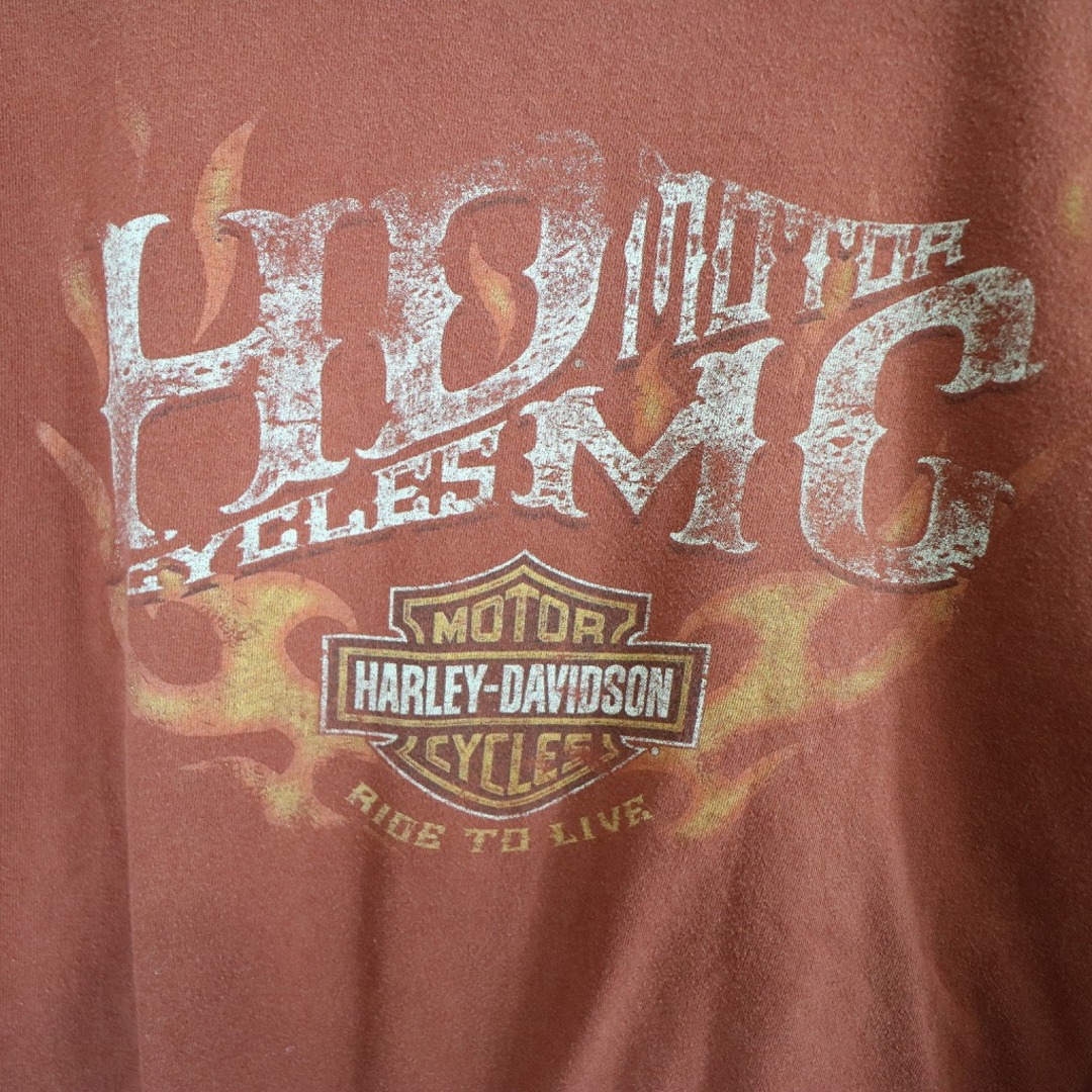 Harley Davidson(ハーレーダビッドソン)のHARLEY DAVIDSON ハーレーダビッドソン 英文字 ロゴ 半袖Ｔシャツ ライトブラウン (メンズ L) 中古 古着 O0566 メンズのトップス(Tシャツ/カットソー(半袖/袖なし))の商品写真