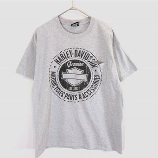 ハーレーダビッドソン(Harley Davidson)のHARLEY DAVIDSON ハーレーダビッドソン 英文字 ロゴ 半袖Ｔシャツ グレー (メンズ L) 中古 古着 O0568(Tシャツ/カットソー(半袖/袖なし))