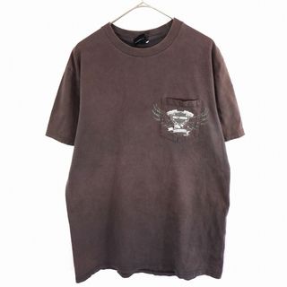 ハーレーダビッドソン(Harley Davidson)のSALE/ HARLEY DAVIDSON ハーレーダビッドソン ブランドネームグラフィックプリント 半袖Ｔシャツ Y2K ブラック (メンズ XL相当) 中古 古着 O0574(Tシャツ/カットソー(半袖/袖なし))