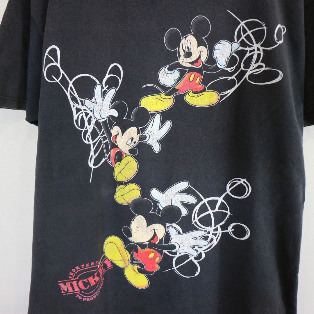 SALE/ Disney ディズニー ミッキーマウス 半袖Ｔシャツ キャラクタープリント ブラック (メンズ ONE SIZE)   O0570 5