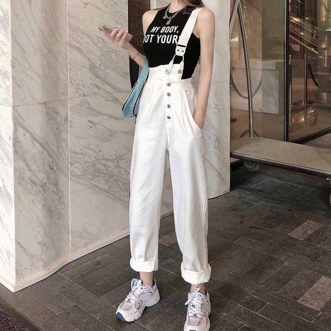 新入荷】オーバーオール サロペット デニムサロペット ワイドパンツの