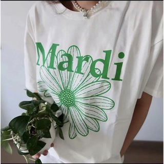 Mardi Mercredi マルディメクルディ　Tシャツ　ホワイトグリーン