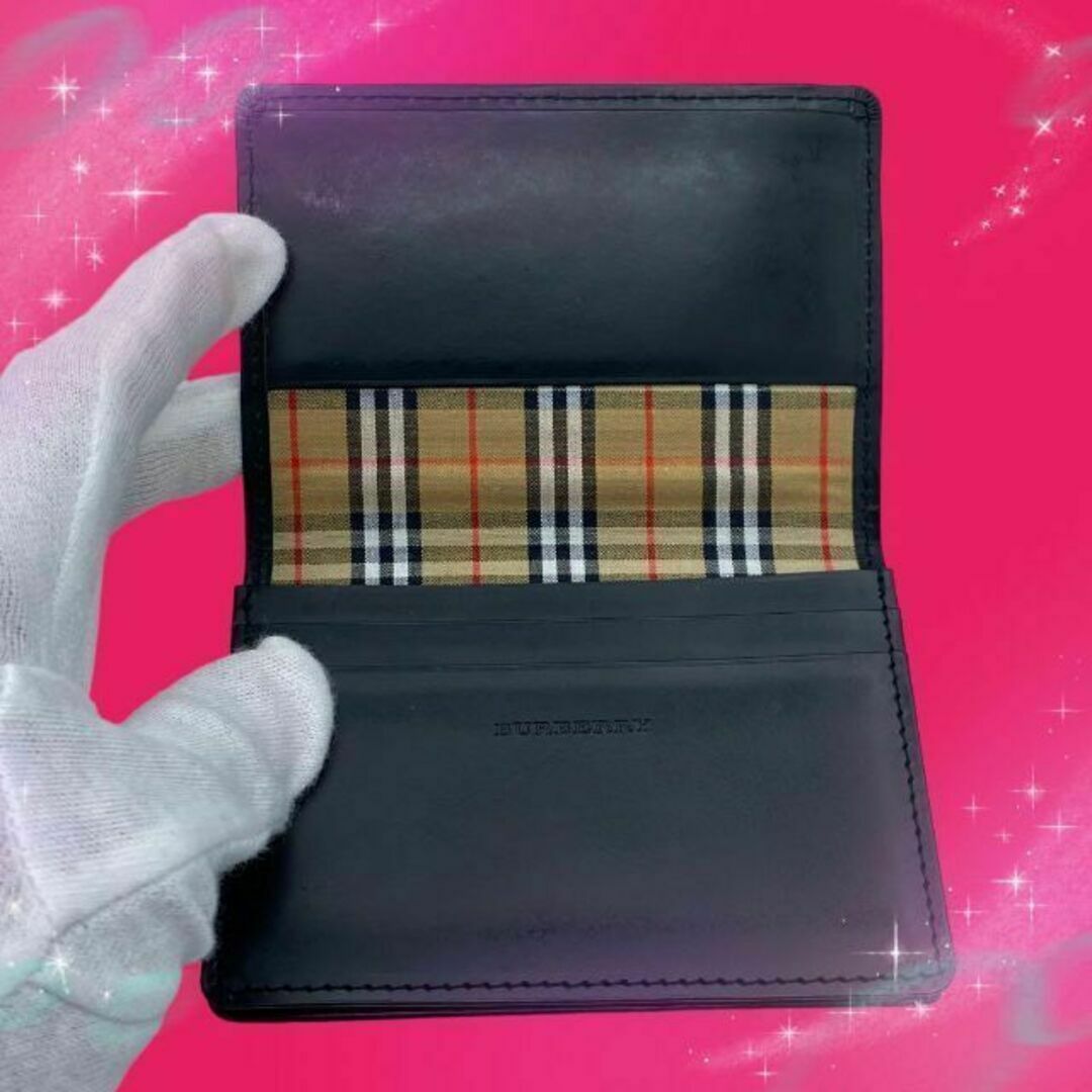 BURBERRY - 《美品》 バーバリー レザー ノバチェック 名刺入れ カード