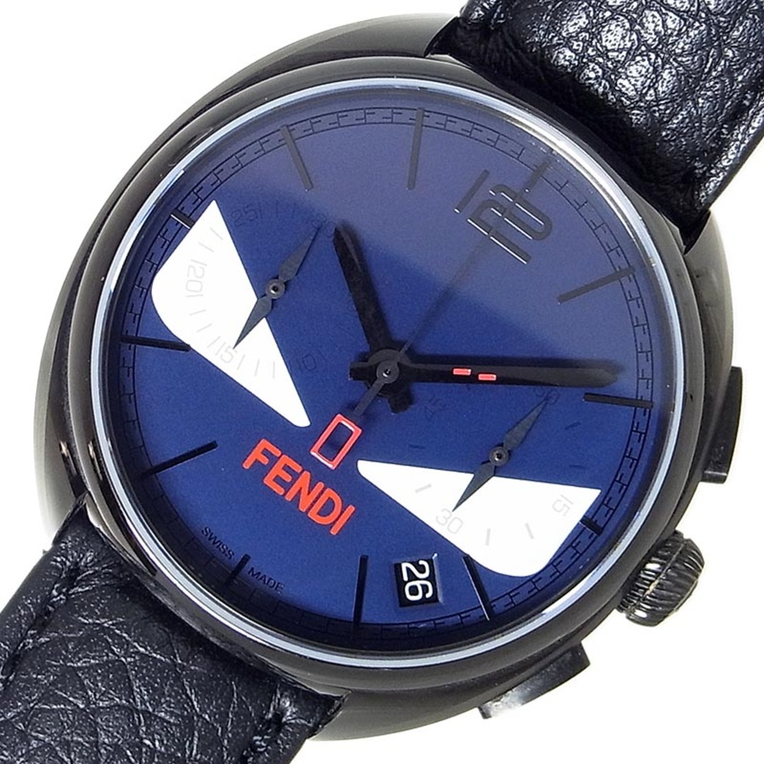 フェンディ FENDI バッグバグズ クロノグラフ モンスター 000-21200G-910 SS/純正尾錠・革ベルト クオーツ メンズ 腕時計