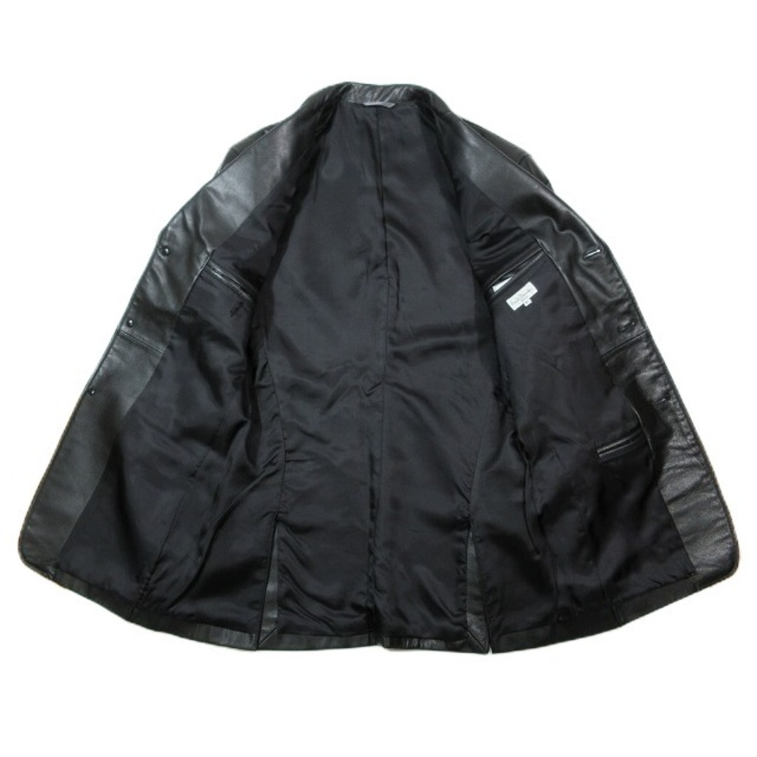 美品 ポールスミス 大きいサイズ XL ラムレザーテーラードジャケット ブラック