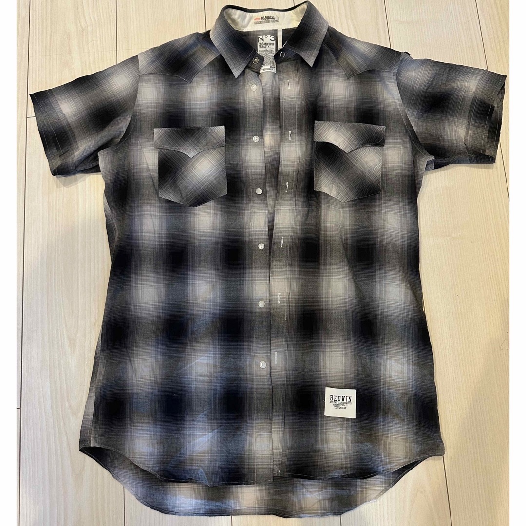 BEDWIN(ベドウィン)のベドウィン　半袖　チェックシャツ　ブラック メンズのトップス(シャツ)の商品写真