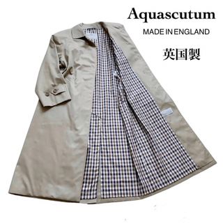 AQUA SCUTUM - アクアスキュータム ステンカラーコート 英国製 ...