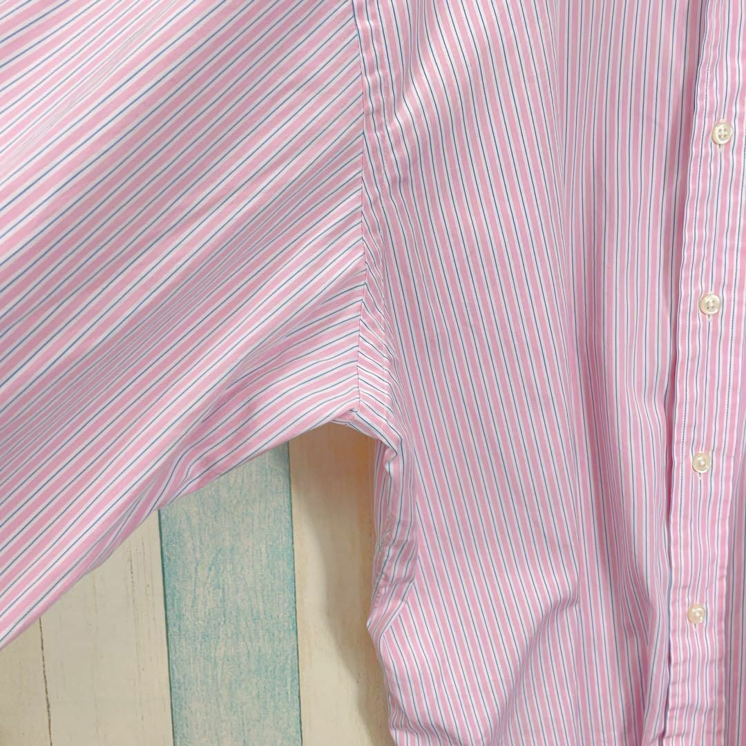 ラルフローレンン　ピンクストライプ　オーバーサイズＸＬ　薄手コットンシャツ 6