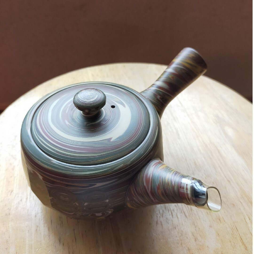 常滑焼 練込急須 - 工芸品
