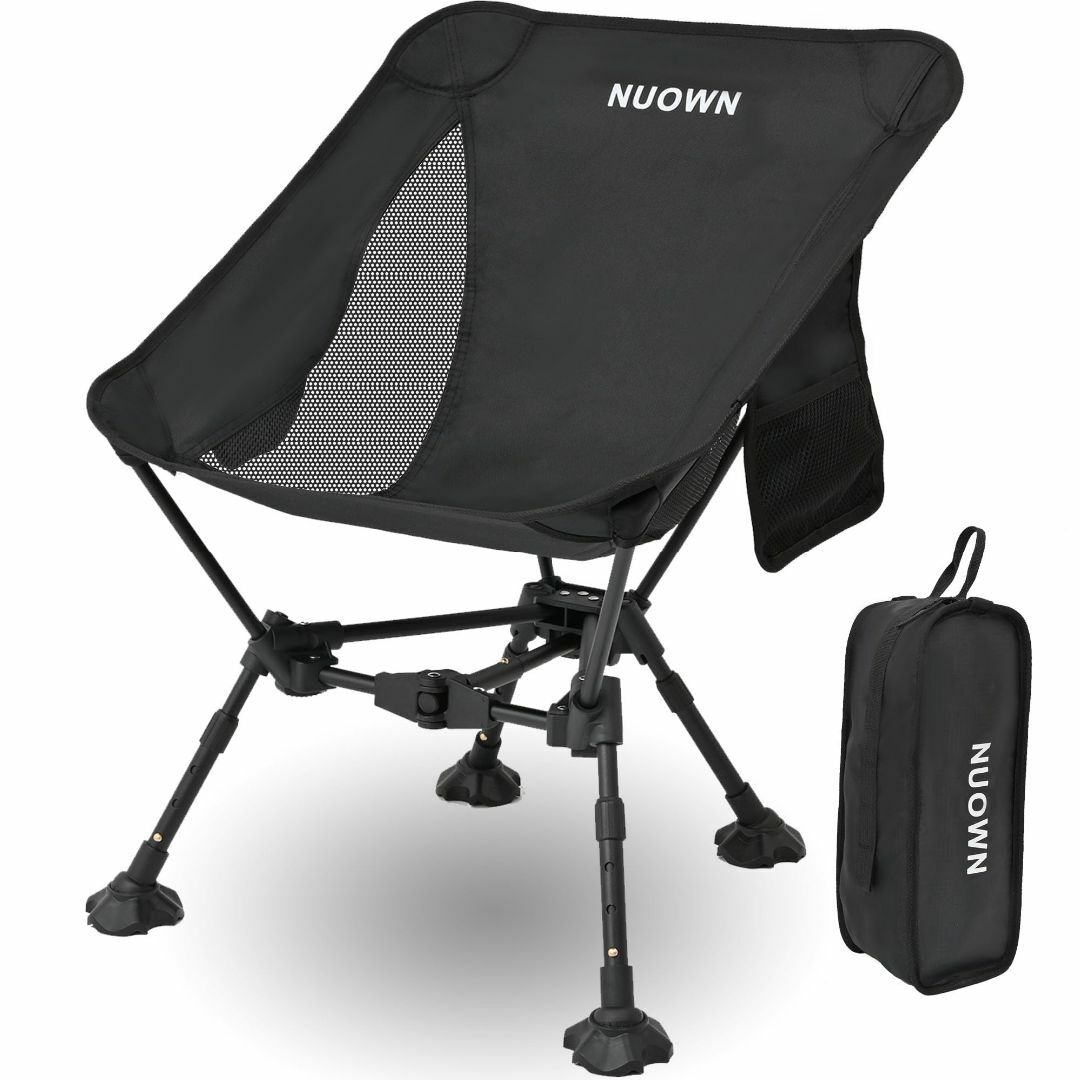 NUOWNアウトドアチェア 超軽量 折りたたみ式キャンプ椅子 高さ調整できる ポ