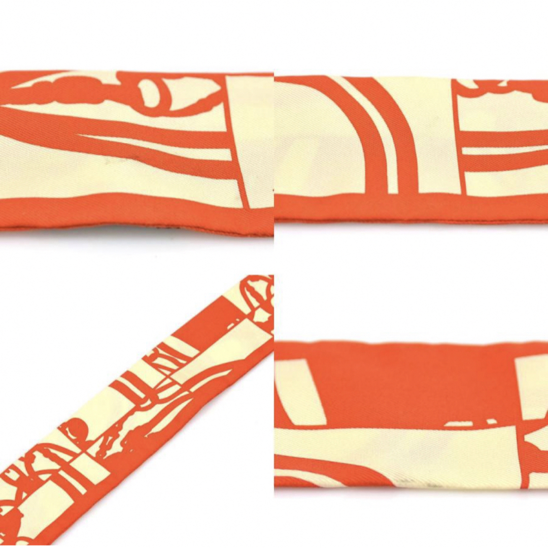 Hermes(エルメス)のエルメス HERMES スカーフ リボンスカーフ ツイリー シルク オレンジ レディースのファッション小物(バンダナ/スカーフ)の商品写真