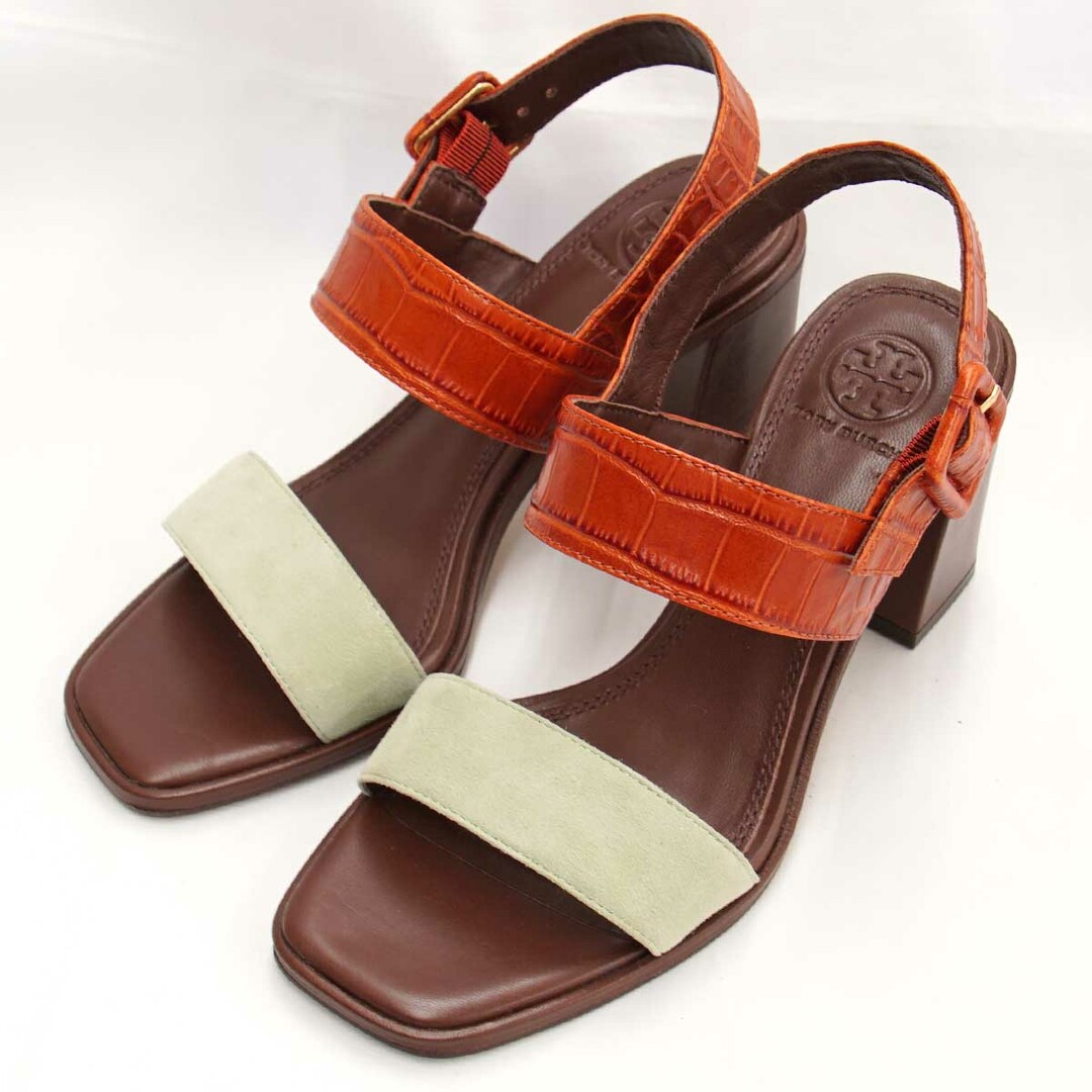 美品『USED』 Tory Burch トリーバーチ サンダル レザー/スウェード  ブラウン