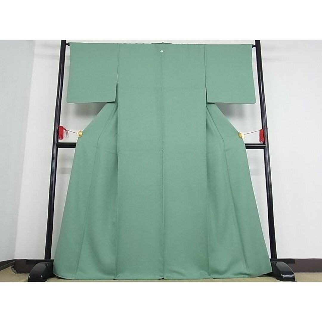平和屋-こころ店■上質な色無地 草花丸地紋 四君子 金色 着丈167cm 裄丈65.5cm 正絹 逸品 A-ta5305