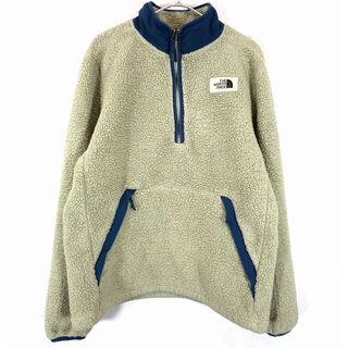 ザノースフェイス(THE NORTH FACE)のSALE/ THE NORTH FACE ノースフェイス ハーフジップ フリースジャケット アウトドア キャンプ ドラポケ  ベージュ (メンズ M) 中古 古着 O0761(その他)