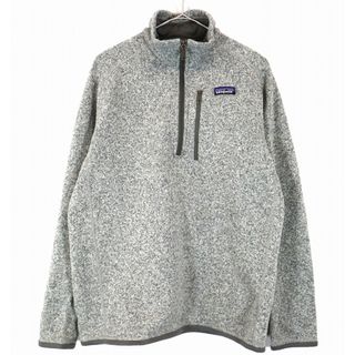 SALE/ patagonia パタゴニア ハーフジップ フリースジャケット アウトドア キャンプ ワンポイントロゴ グレー (メンズ M) O0774