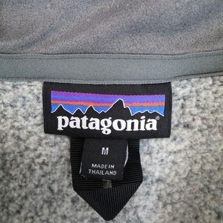 SALE/ patagonia パタゴニア ハーフジップ フリースジャケット アウトドア キャンプ ワンポイントロゴ グレー (メンズ M) O0774
