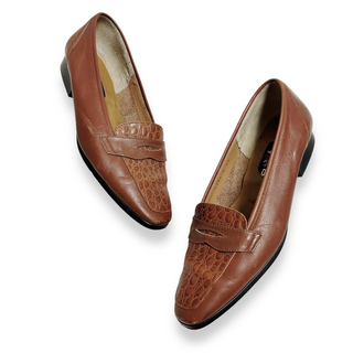 ダックス(DAKS)のDAKS ダックス ローファー シューズ コイン レザー ブラウン 23 革靴(ローファー/革靴)
