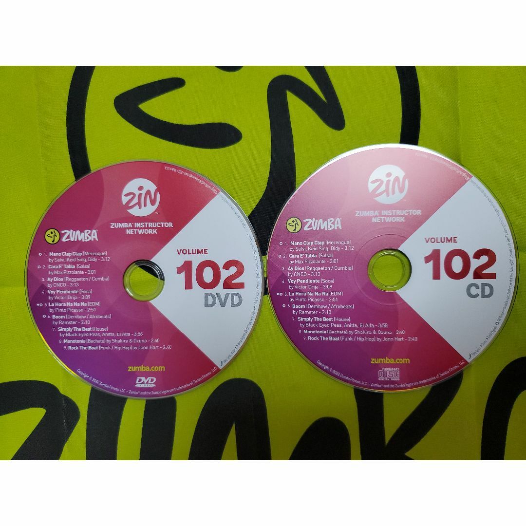 ZUMBA　ズンバ　ZIN102　CD ＆ DVD　インストラクター専用