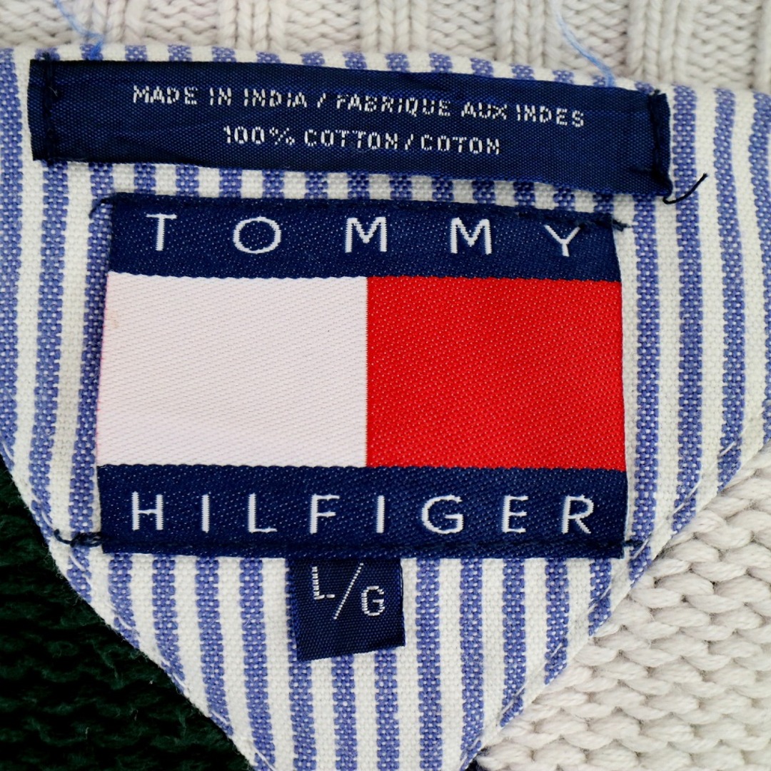 SALE/ 90年代 TOMMY HILFIGER トミーヒルフィガー Vネックセーター アーガイル柄 マルチカラー (メンズ L) 中古 古着 O0789