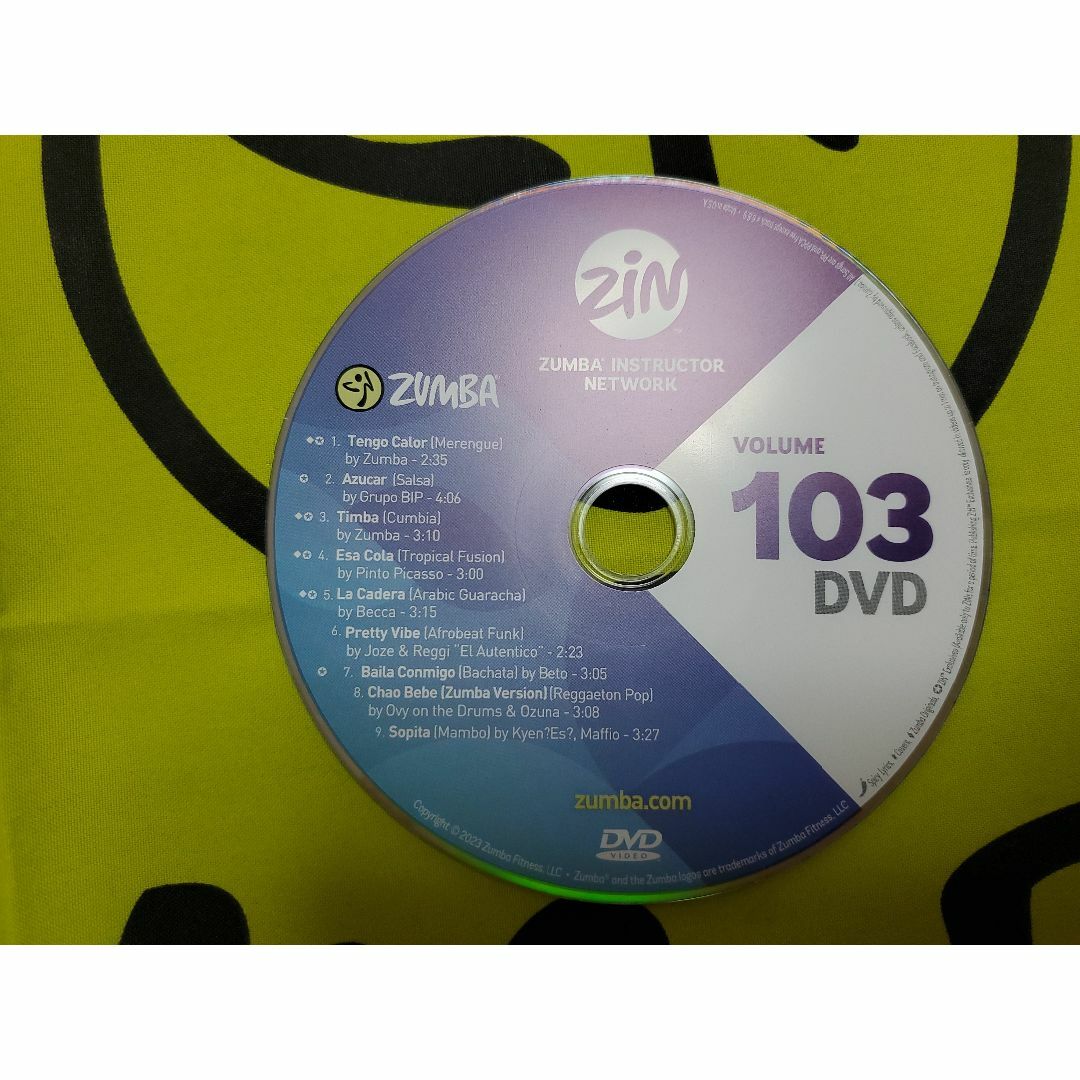 ZUMBA ズンバ ZIN103 CD ＆ DVD インストラクター専用-