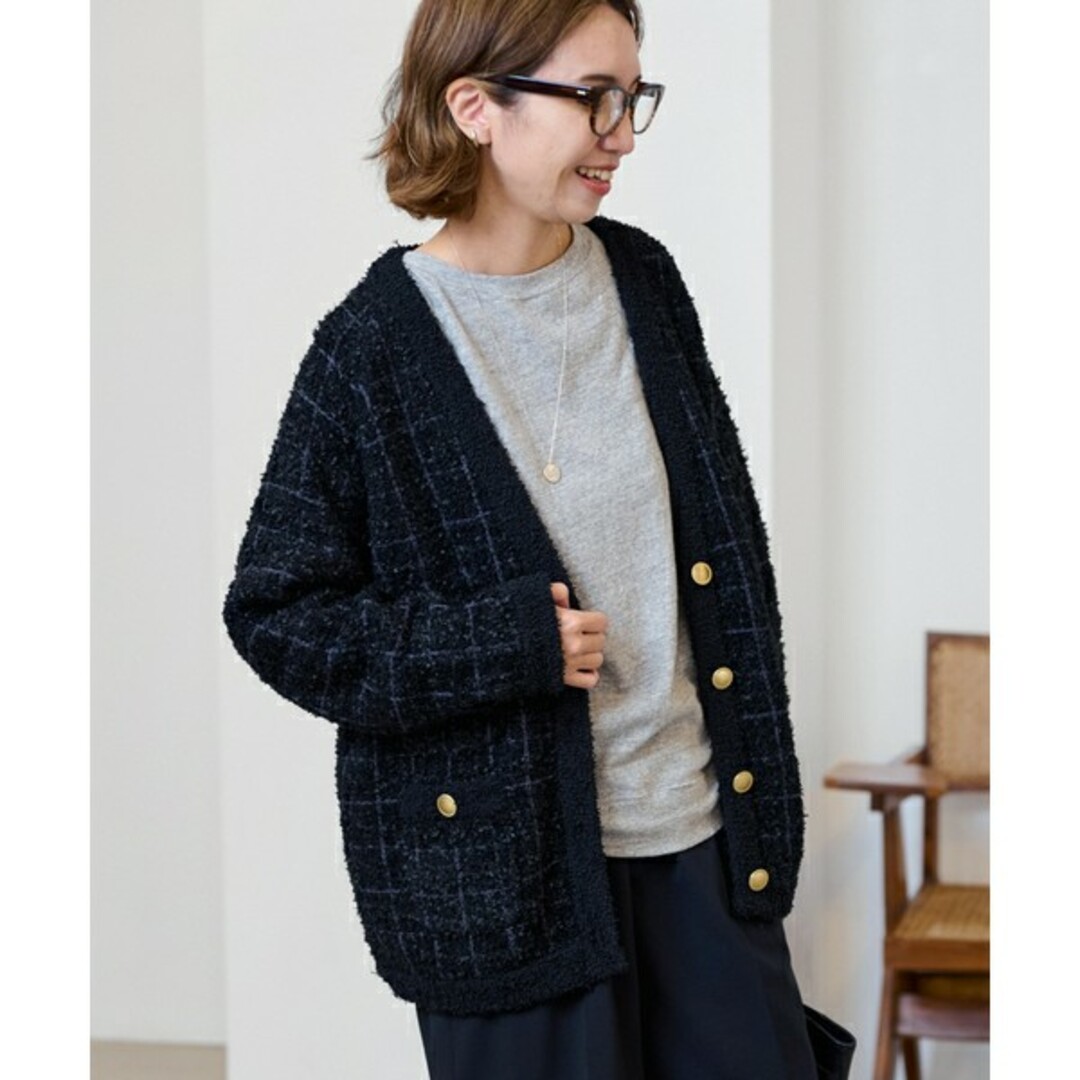 TWEEDニットカーディガン