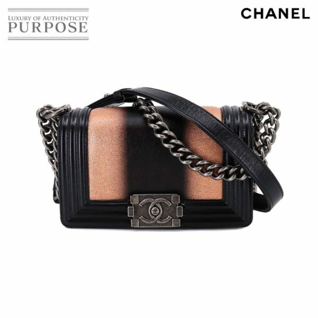 一重１１３ｃｍ二重６８ｃｍ重さ未使用 展示品 シャネル CHANEL ボーイシャネル チェーン ショルダー バッグ レザー ブラック シルバー 金具 VLP 90205351