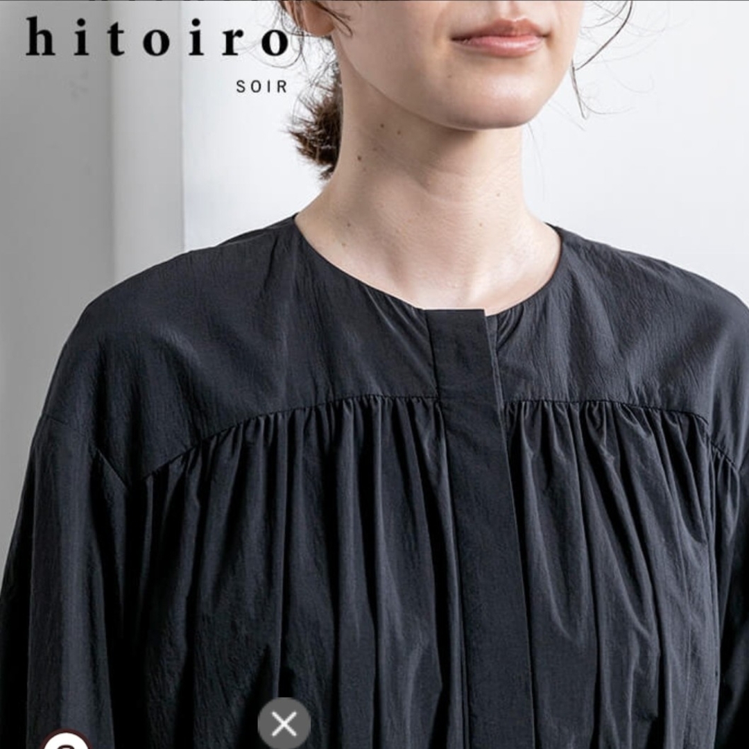 タグ付き hitoiro東京ソワール ヒトイロ ギャザー比翼ドレス 3
