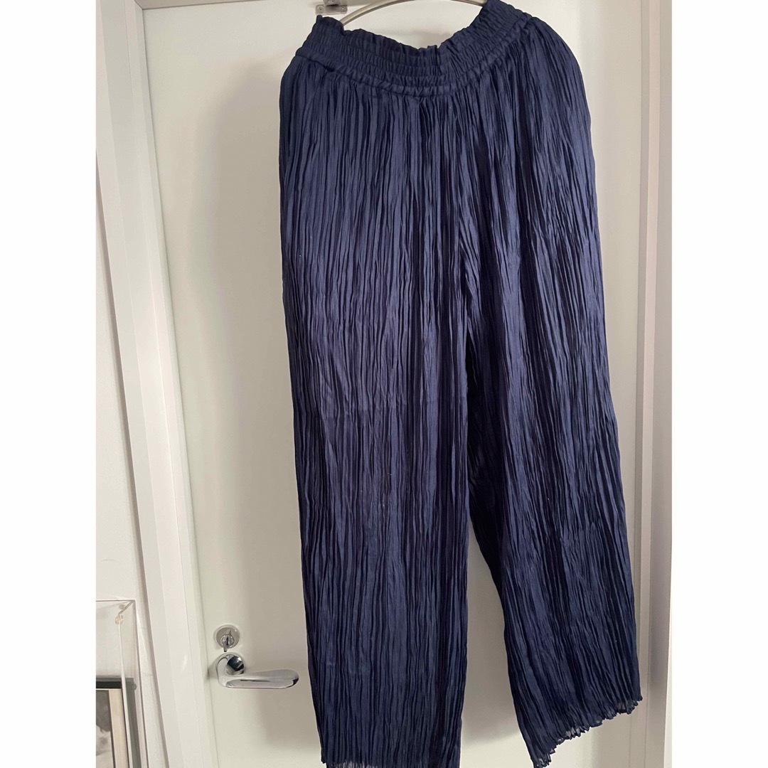 Random Pleated Pants, Navy, Hyke