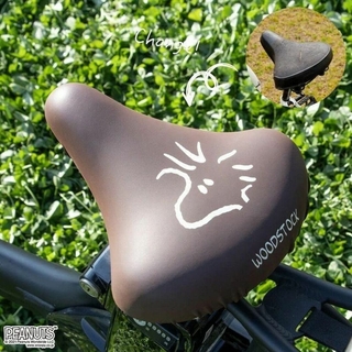 スヌーピー(SNOOPY)のピーナッツ スヌーピー ウッドストック 自転車サドルカバー ブラウン 一般サドル(その他)