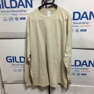 ギルタン(GILDAN)のGILDANギルダン☆ロンT☆長袖無地Tシャツ☆ベージュ系サンド★Sサイズ(Tシャツ/カットソー(七分/長袖))