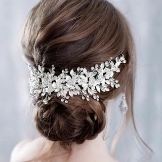 ☆新品☆ウェディング&結婚式に！ ヘッドドレス ボンネ フラワーヘアアクセサリー(ウェディングドレス)