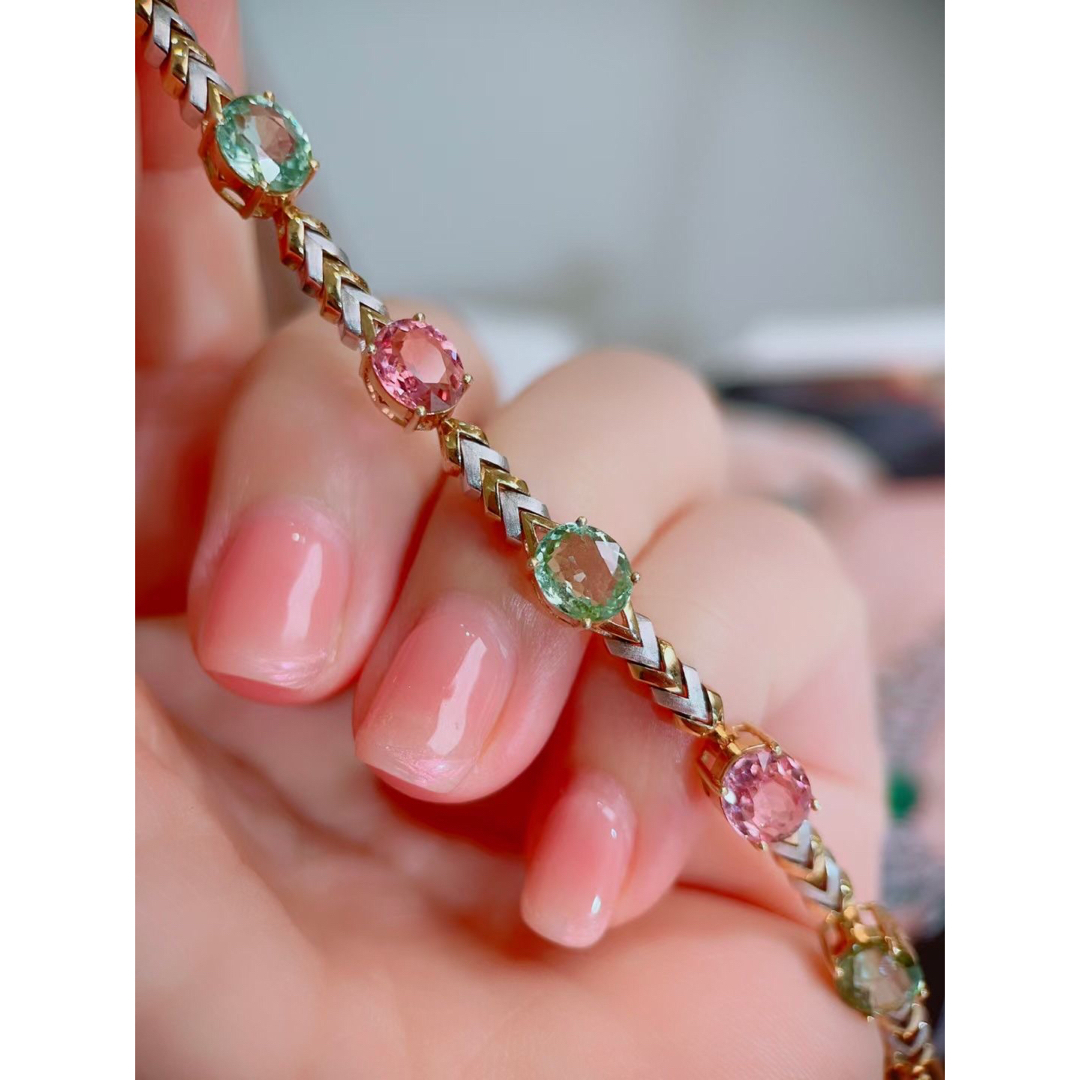 天然トルマリン ブレスレット6.3ct k18 ¥ - ブレスレット/バングル