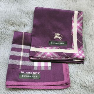 バーバリー(BURBERRY)のバーバリー　BURBERRY　ハンカチ　２枚セット　紫(ハンカチ)