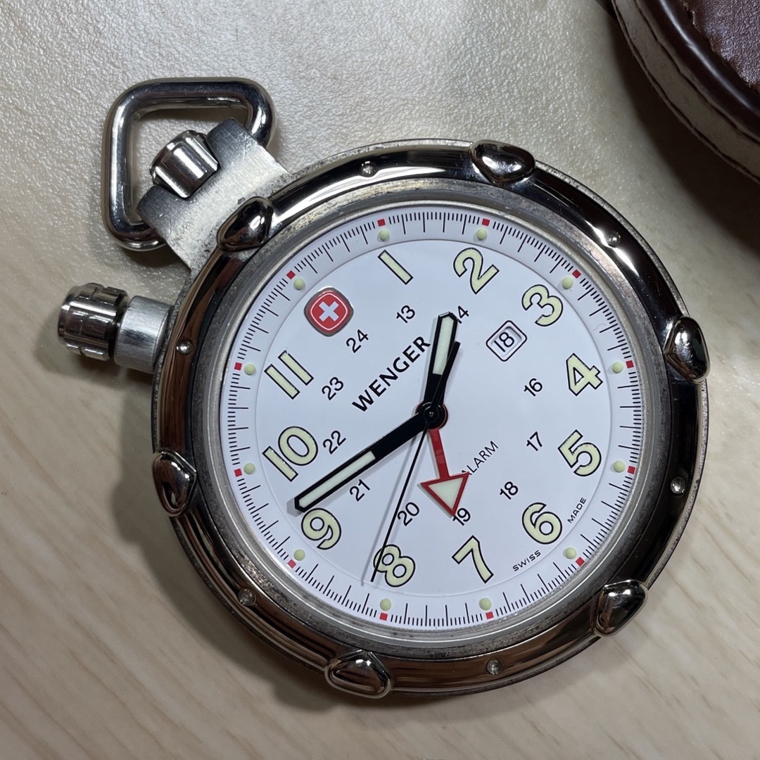 Wenger - 【スイス製】WENGER ALARM 本皮ケース付き 懐中時計の通販 by