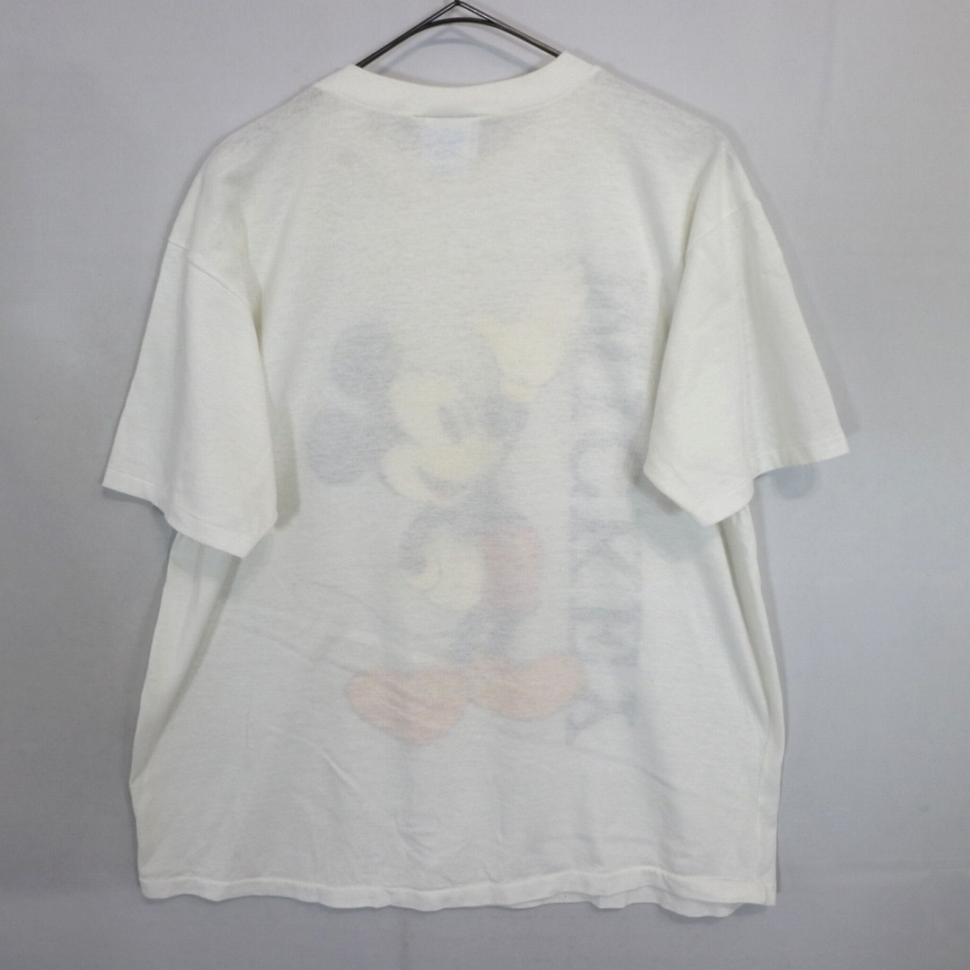 SALE/ 90年代 Disney ディズニー ミッキー 半袖Ｔシャツ シングルステッチ ホワイト (メンズ XL)   O0951 1