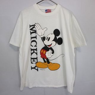 SALE/ 90年代 Disney ディズニー ミッキー 半袖Ｔシャツ シングルステッチ ホワイト (メンズ XL)   O0951