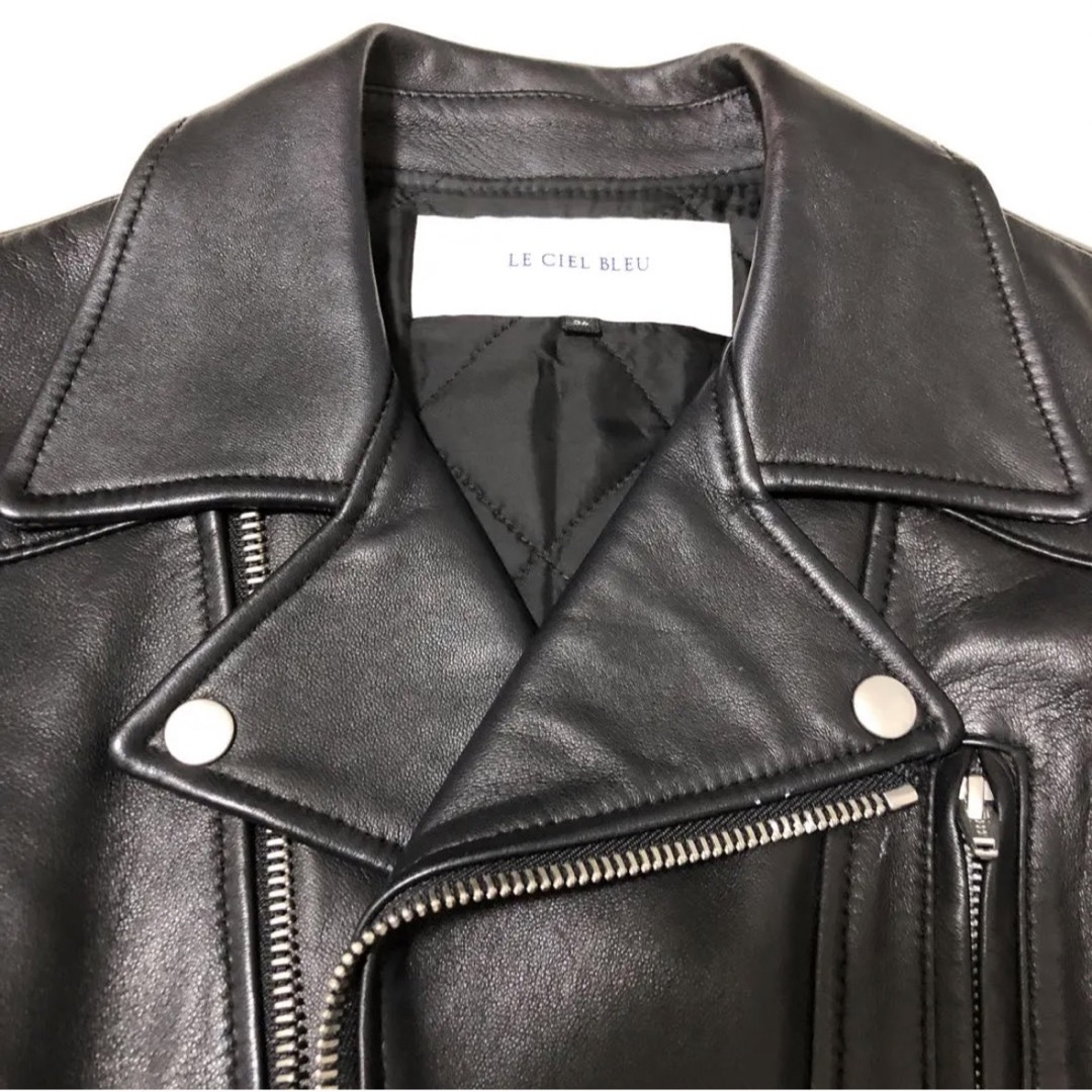 【美品】LE CIEL BLEUルシェルブルー ラムレザー ライダースジャケット