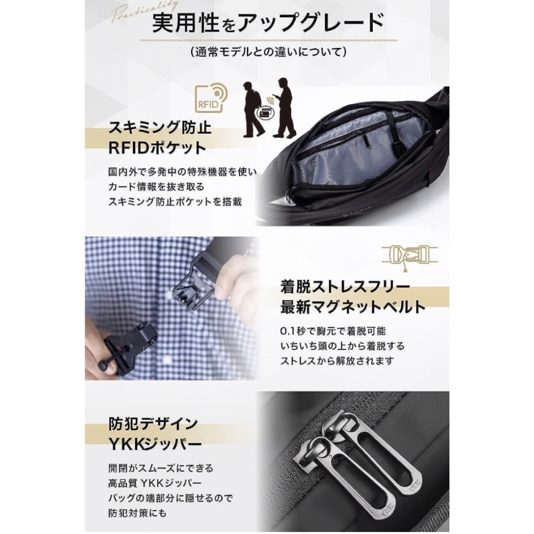 新品　防犯性ボディーバック メンズのバッグ(ボディーバッグ)の商品写真
