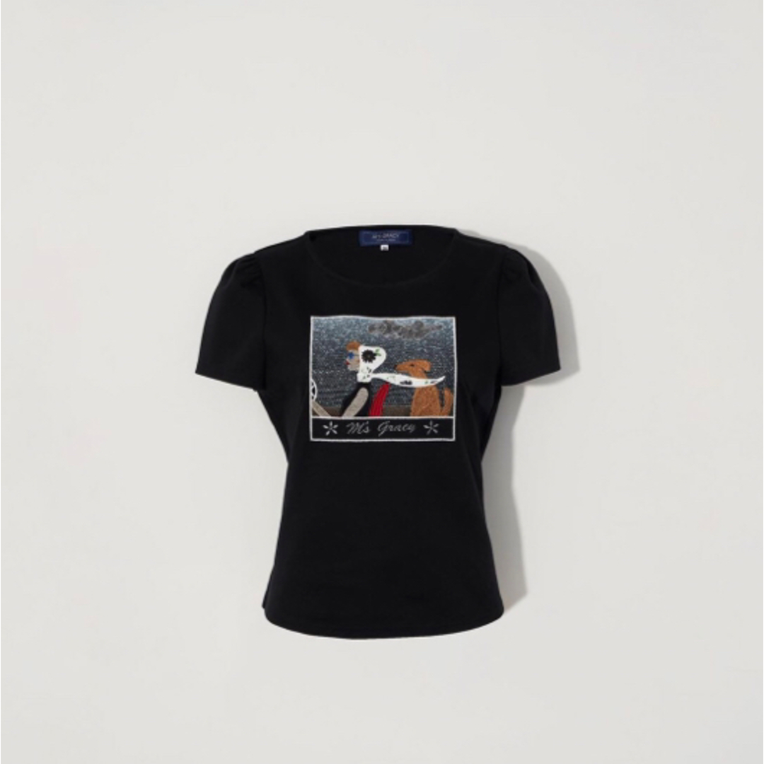 M'S GRACY(エムズグレイシー)の黒 カットソー 38 新品、未使用 タグ付き インスタ掲載 レディースのトップス(Tシャツ(半袖/袖なし))の商品写真