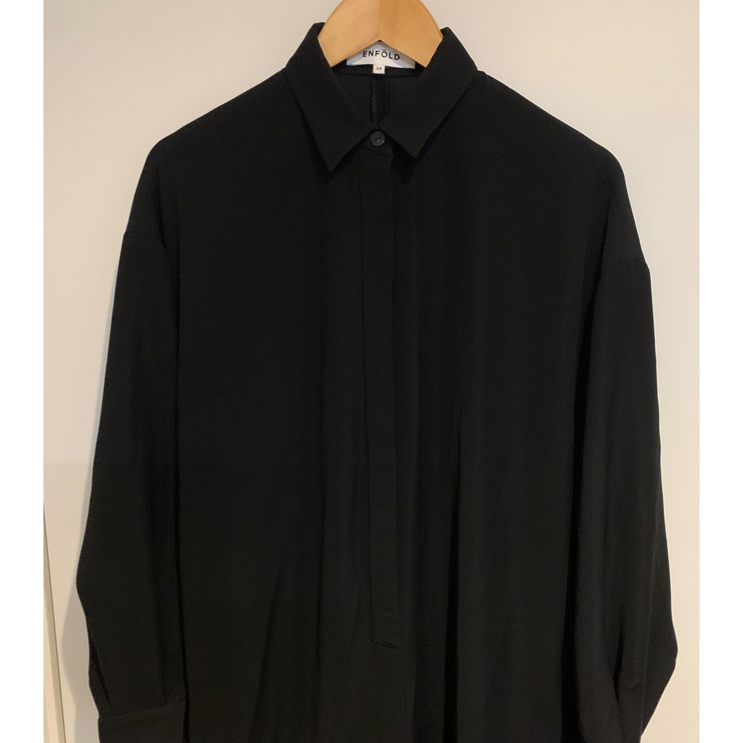 ENFOLD(エンフォルド)のENFOLD・即完売・SHIRT DRESS ブラック レディースのワンピース(ロングワンピース/マキシワンピース)の商品写真