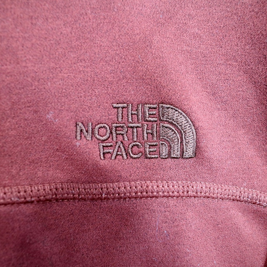 THE NORTH FACE(ザノースフェイス)のSALE/ THE NORTH FACE ノースフェイス ワンポイントロゴ スウェット 大きいサイズ  刺繍 ジップアップ レッド (レディース XXL) 中古 古着 O1044 レディースのトップス(トレーナー/スウェット)の商品写真