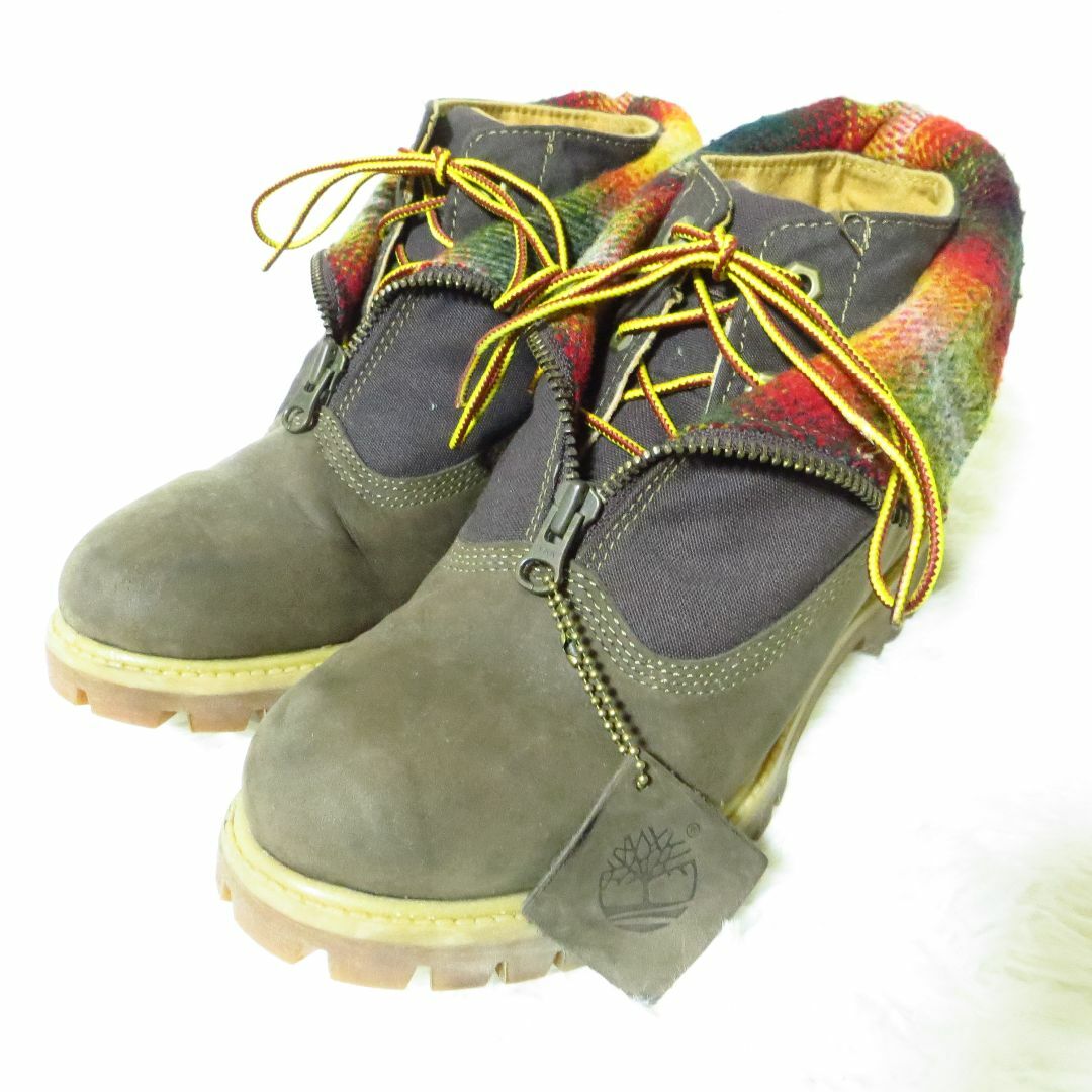 Timberland(ティンバーランド)の美品 ティンバーランド ウールリッチ プレミアム ジップ トップ ブーツ 25㎝ メンズの靴/シューズ(ブーツ)の商品写真