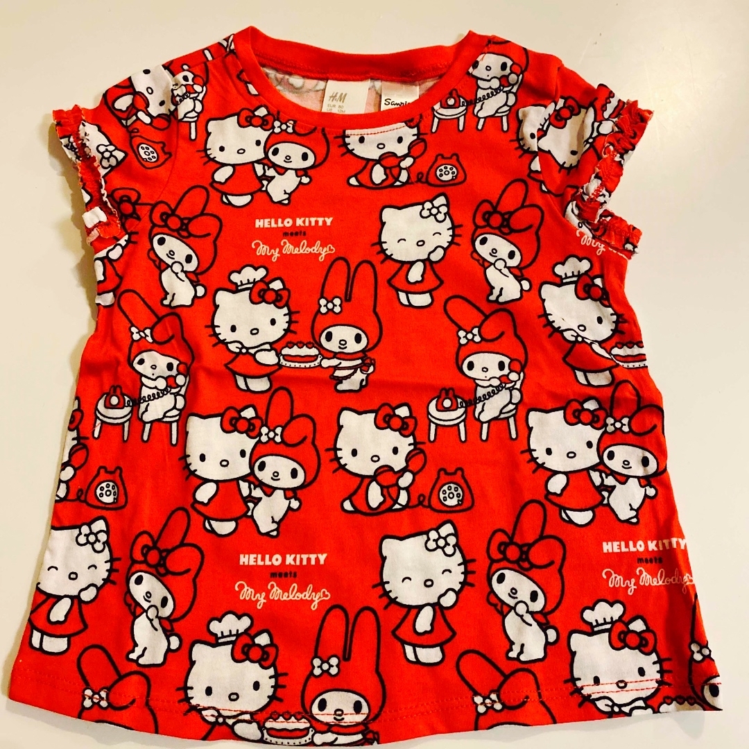 サンリオ(サンリオ)の新品　マイメロ　キティ　半袖Tシャツ　80cm サンリオ キッズ/ベビー/マタニティのベビー服(~85cm)(Ｔシャツ)の商品写真