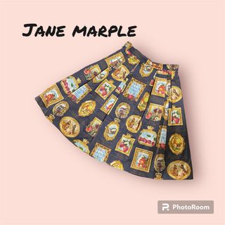 ジェーンマープル(JaneMarple)のタグ付き★ジェーンマープル アニバーサリーフレーム タックスカート ネイビー(ひざ丈スカート)