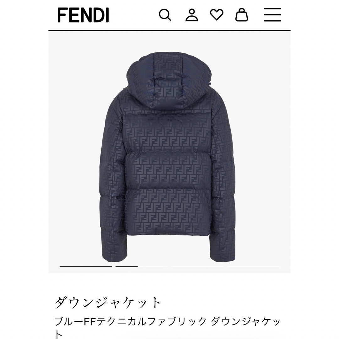 FENDI(フェンディ)の新品未使用 FENDI レディース ダウンジャケット ブルー XSサイズ レディースのジャケット/アウター(ダウンジャケット)の商品写真