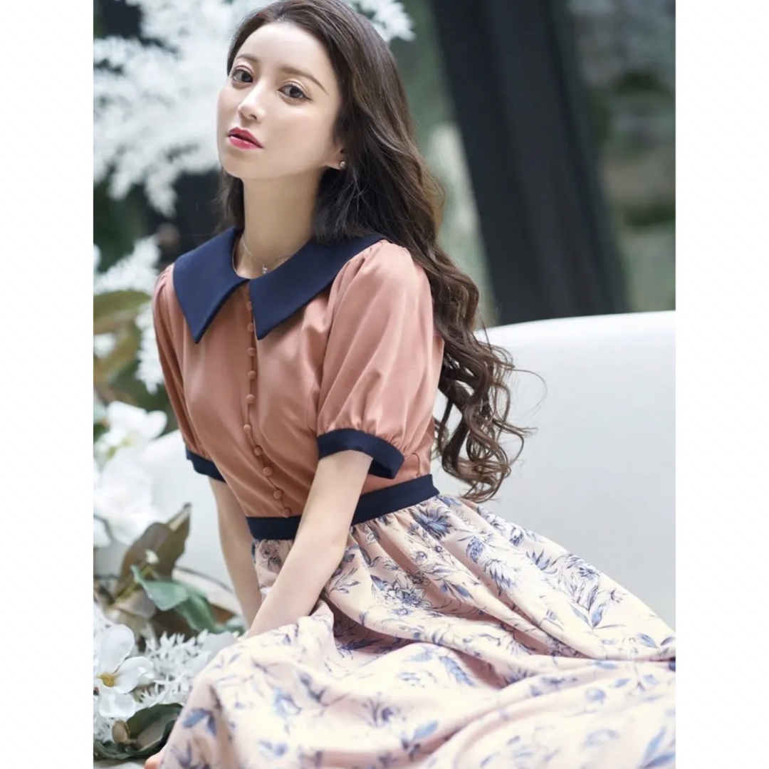 ♡今期新品 配色フラワーワンピース♡