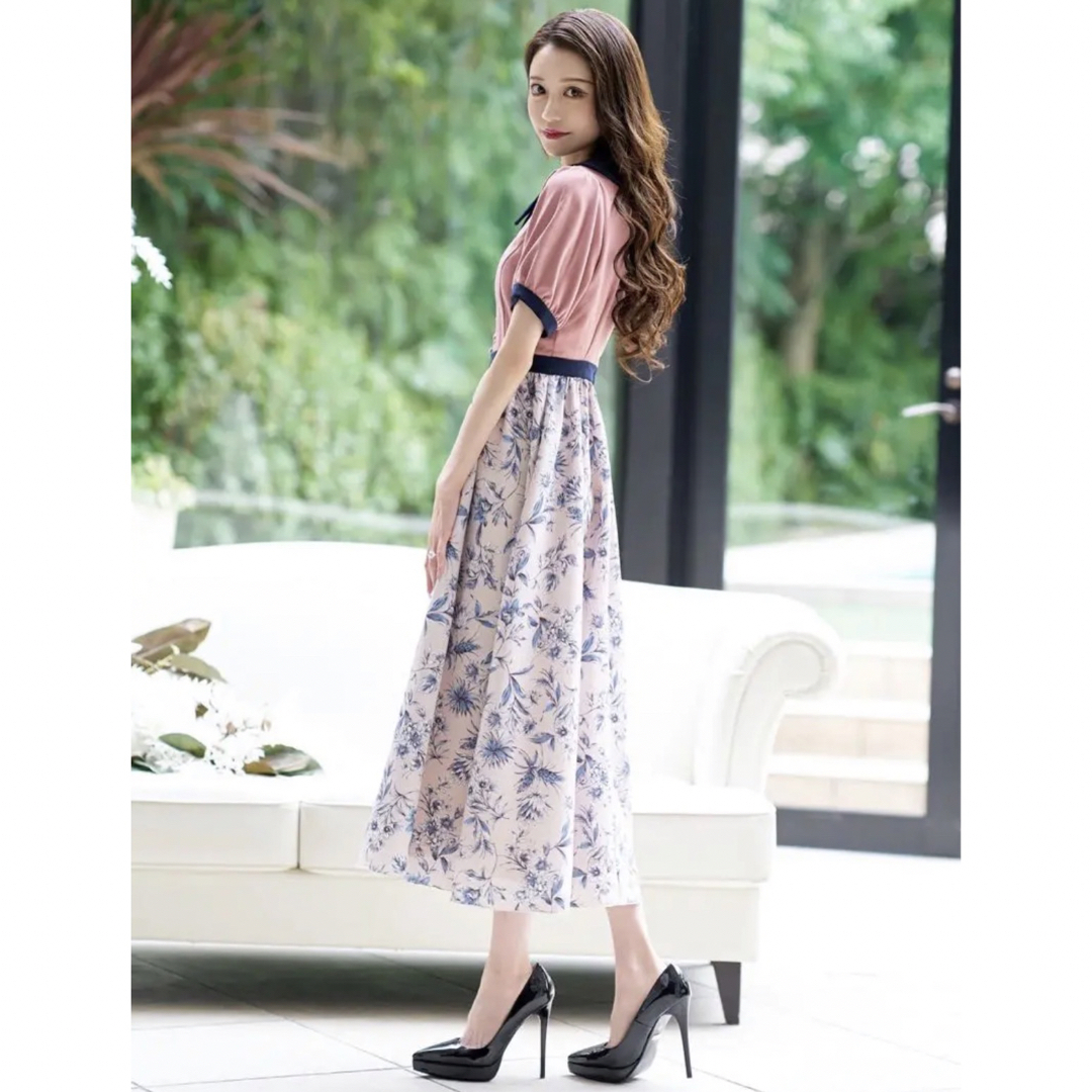 ♡今期新品 配色フラワーワンピース♡