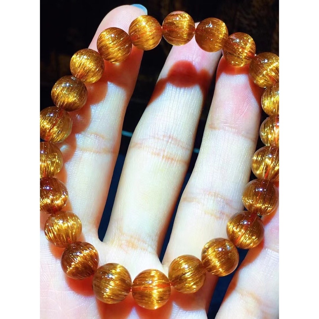 ⭐︎天然銅色ゴールドルチルクオーツ ブレスレット 8.6mm-