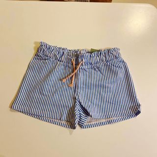 エイチアンドエム(H&M)の新品未使用　コットン100% オーガニック　ストライ　ショートパンツ　110cm(パンツ/スパッツ)