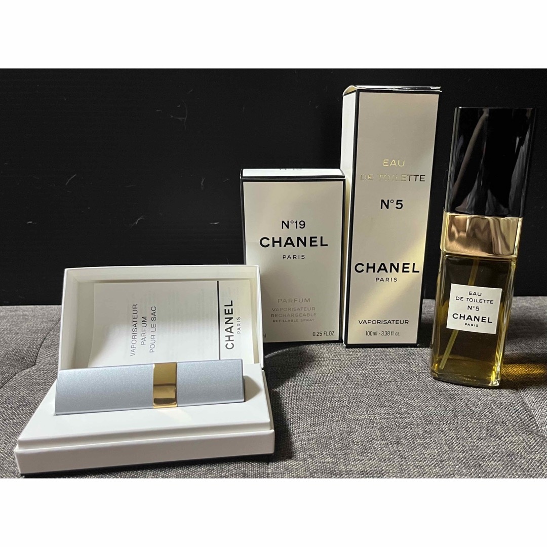 CHANEL(シャネル)のCHANEL No.5 (100ml) No.19 (7.5ml)セット コスメ/美容の香水(香水(女性用))の商品写真